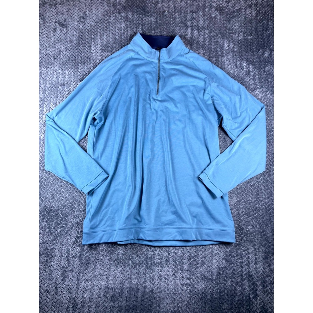 Peter Millar Crown Crafted Mens XL Golf Performance Stretch Quarter Zip Blue
